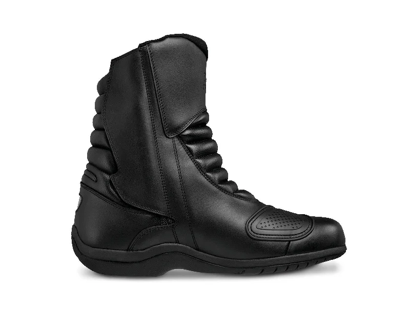 80006 Motorcycle Full Leather Boots with Protections - Rubber Sole Slip Resistant and Reflective Motorcycle Riding Boots