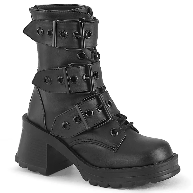 Chunky Heel Platform Boots (Demonia Bratty-118)