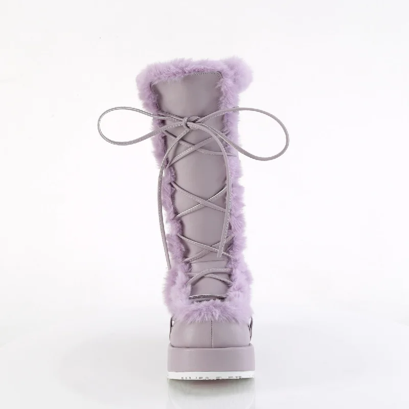 Furry Comfy Lavender Platform Boots