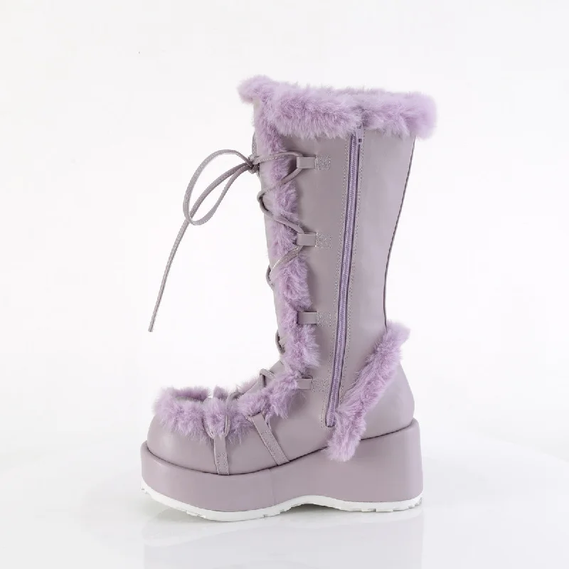 Furry Comfy Lavender Platform Boots