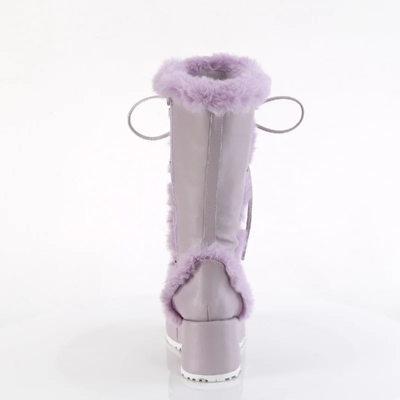 Furry Comfy Lavender Platform Boots