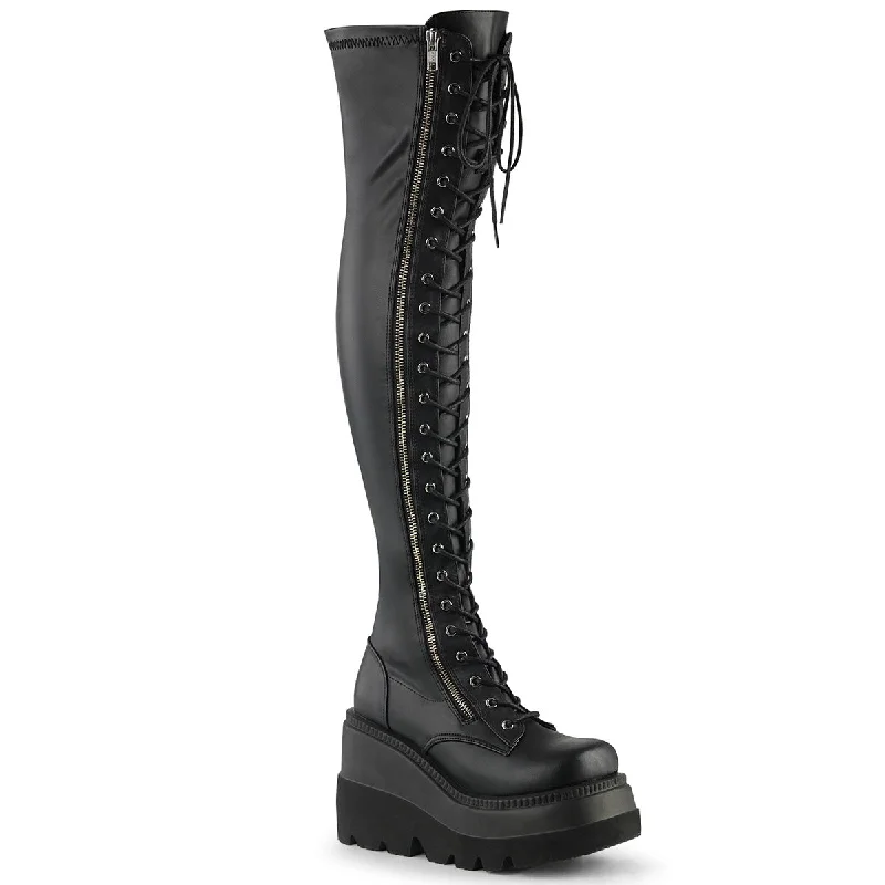 CyberPunk 2078 Platform Boots Black PU