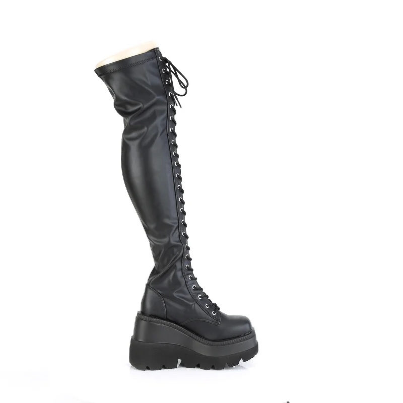 CyberPunk 2078 Platform Boots Black PU