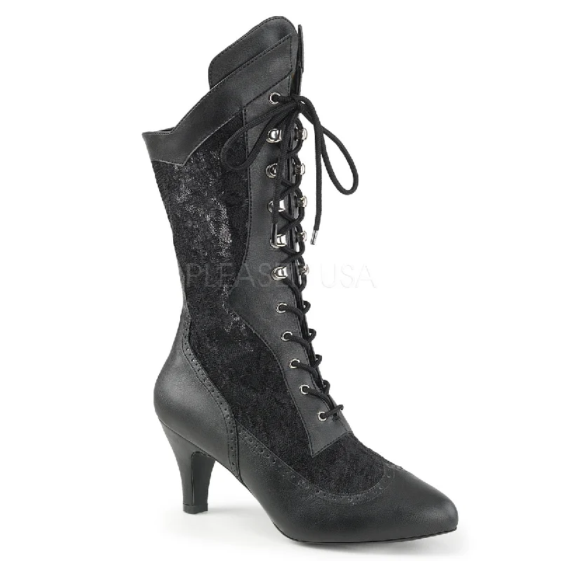 Wide Width & Shaft Victorian Boots Black