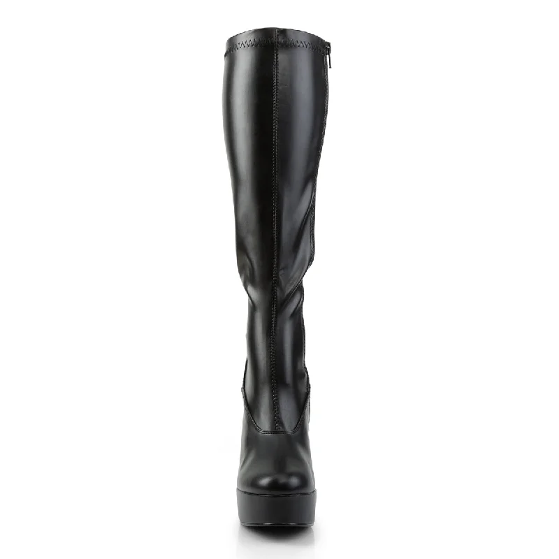 Electra Knee High Platform Boots Black PU