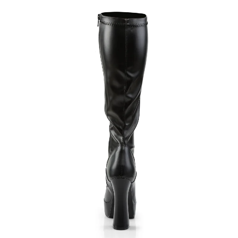 Electra Knee High Platform Boots Black PU