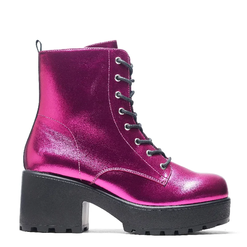 Fuschia Haze Military Platform Boots