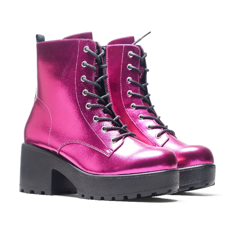 Fuschia Haze Military Platform Boots