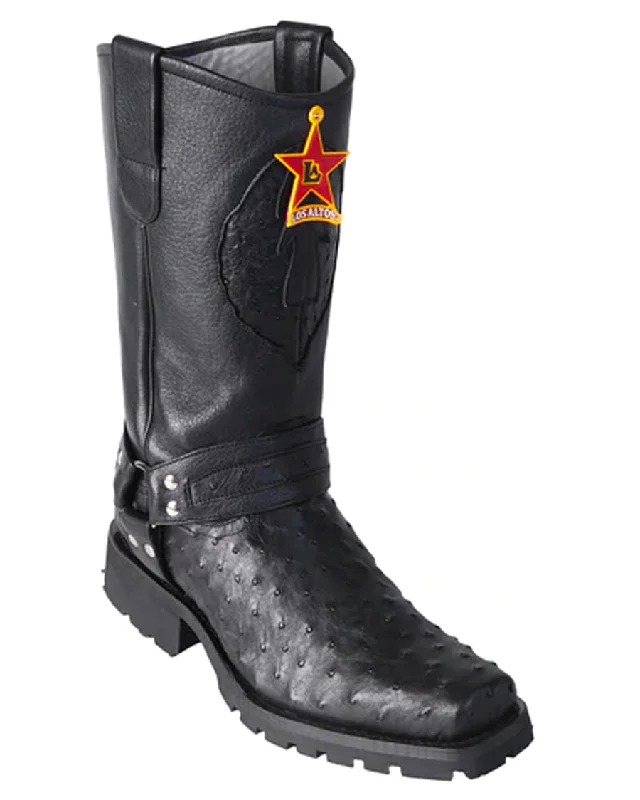 Men’s Ostrich Biker Boots