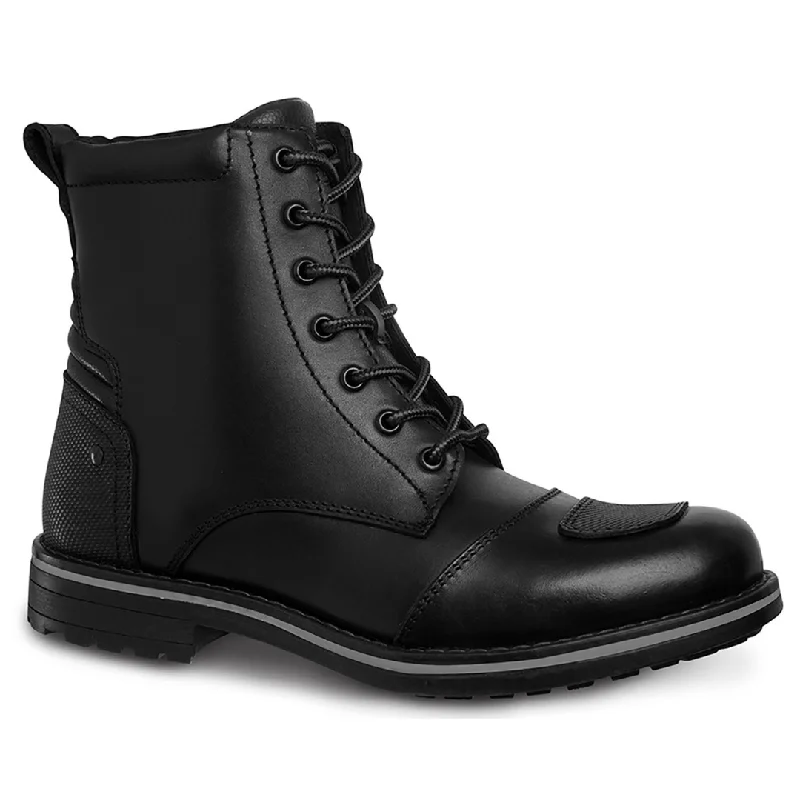 89729 Motorcycle Full Leather Boots with Protections - Rubber Sole and Slip Resistant Motorcycle Riding Boots