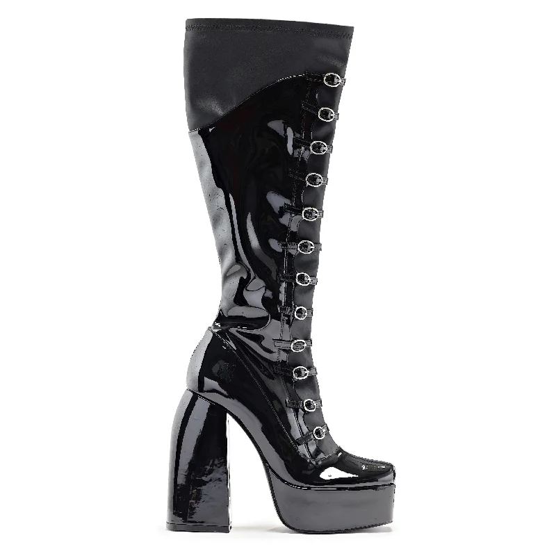 Ritual State Patent Long Boots - Black