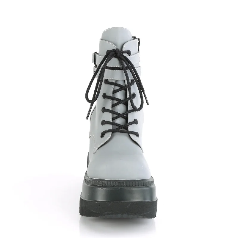 Shaker-52 Wedge Platform Boots Grey Reflective