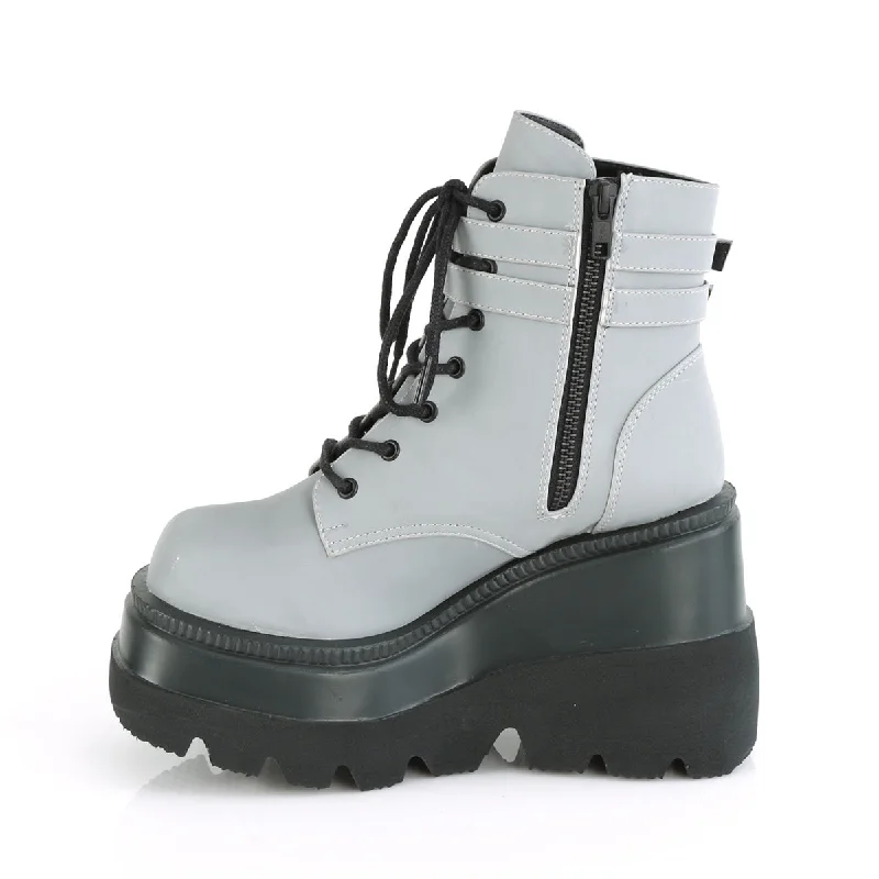 Shaker-52 Wedge Platform Boots Grey Reflective