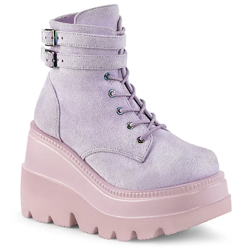 Shaker-52 Wedge Platform Lavender Boots