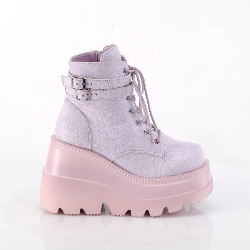 Shaker-52 Wedge Platform Lavender Boots