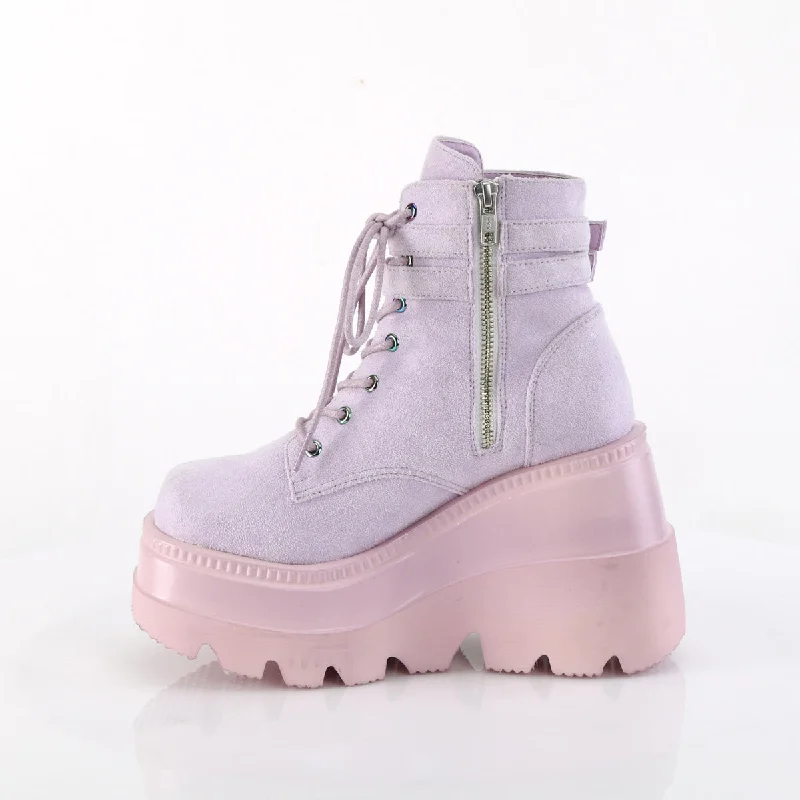 Shaker-52 Wedge Platform Lavender Boots