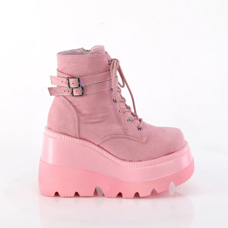 Shaker-52 Wedge Platform Pink Suede Boots