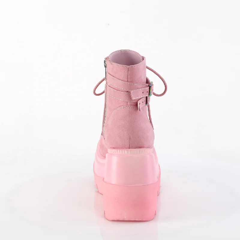 Shaker-52 Wedge Platform Pink Suede Boots