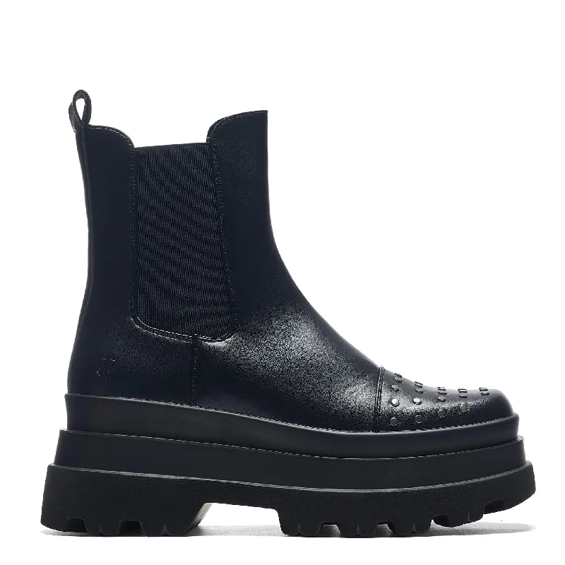 Silence Studded Trident Chelsea Boots - Black