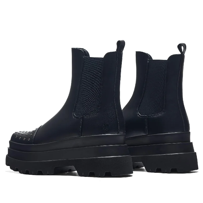 Silence Studded Trident Chelsea Boots - Black