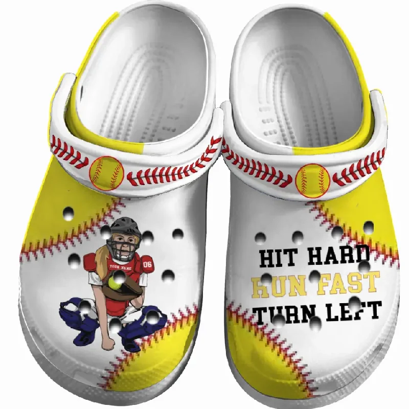 Softball Clogs Catcher Catching Born To Play Personalized Gift