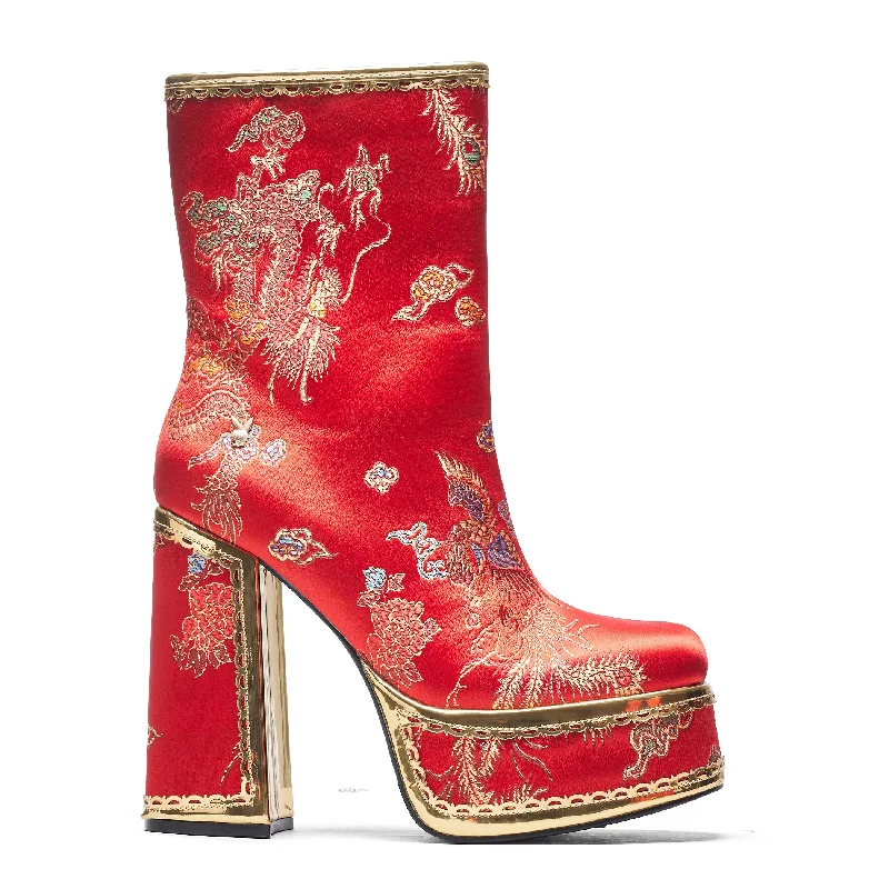 The Ornate Soul Playboy Red Heeled Boots