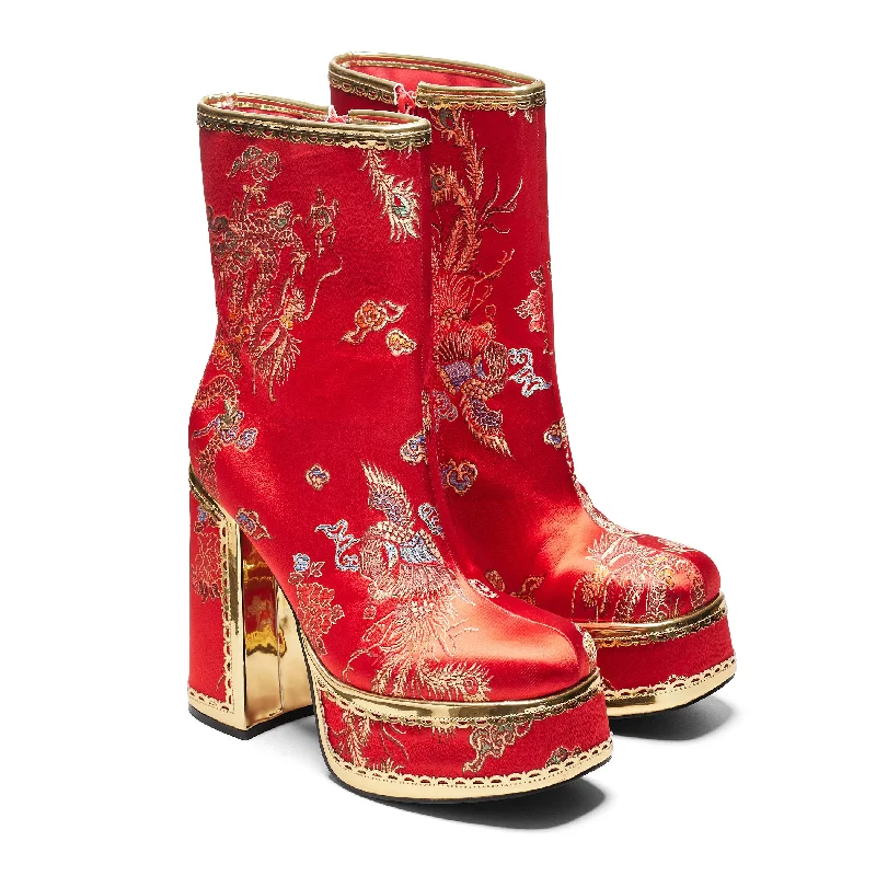 The Ornate Soul Playboy Red Heeled Boots