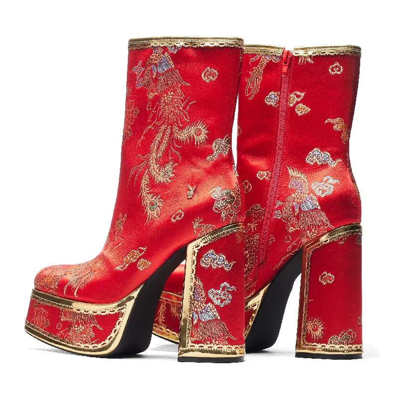 The Ornate Soul Playboy Red Heeled Boots