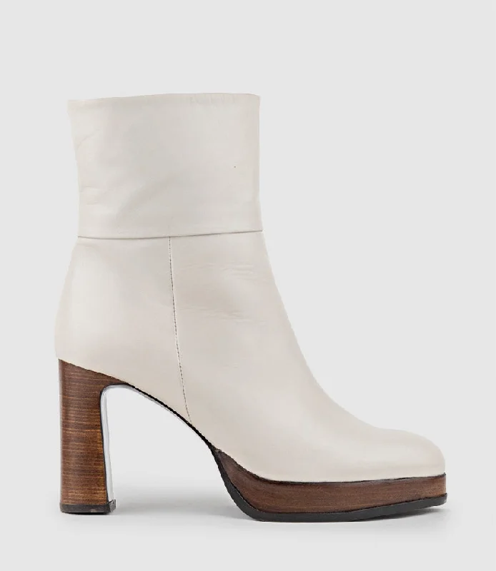 ULLA95 Platform Ankle Boot in Offwhite