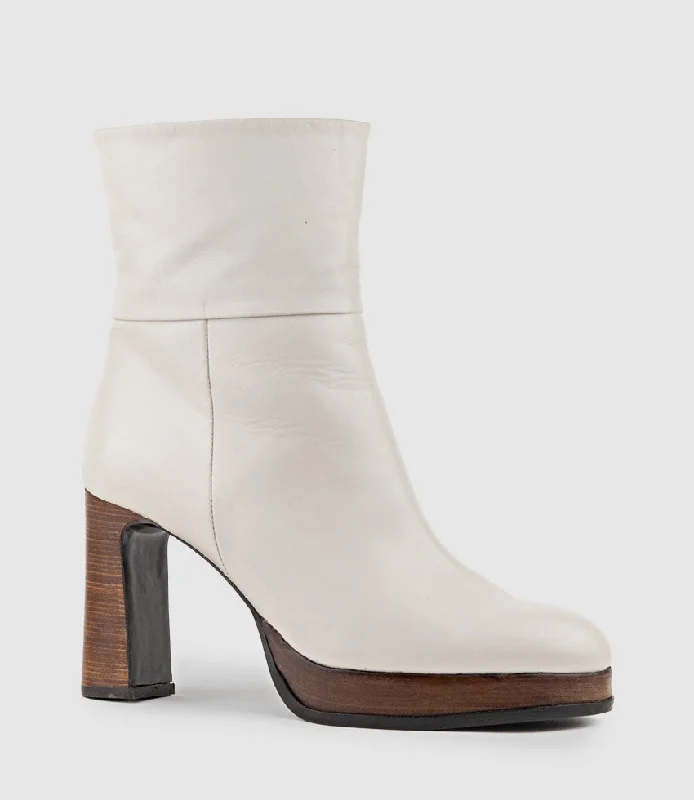 ULLA95 Platform Ankle Boot in Offwhite