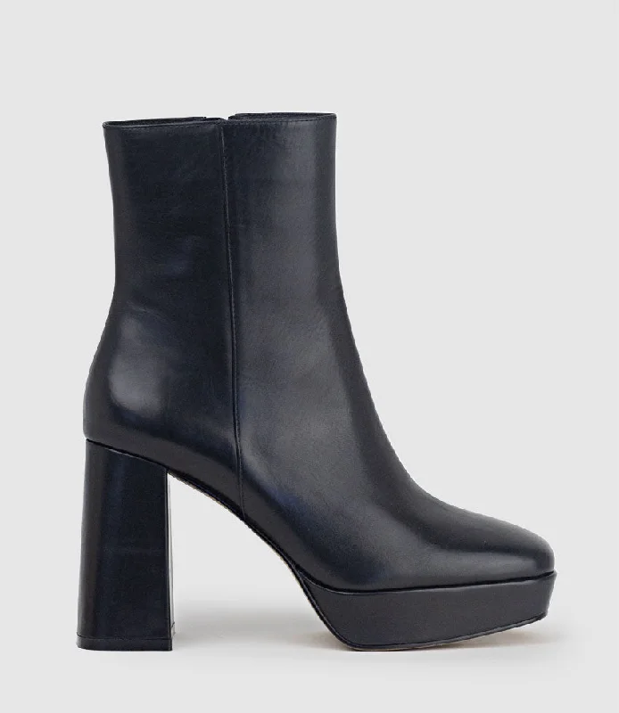 URIEL95 Platform Boot in Black Baby Calf