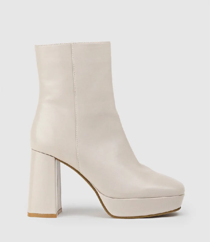 URIEL95 Platform Boot in Nude Baby Calf