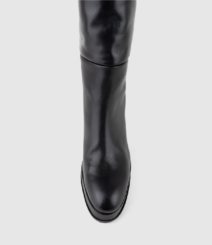 VERITA95 Platform Knee High Boot in Black