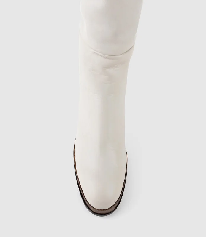 VERITA95 Platform Knee High Boot in Offwhite