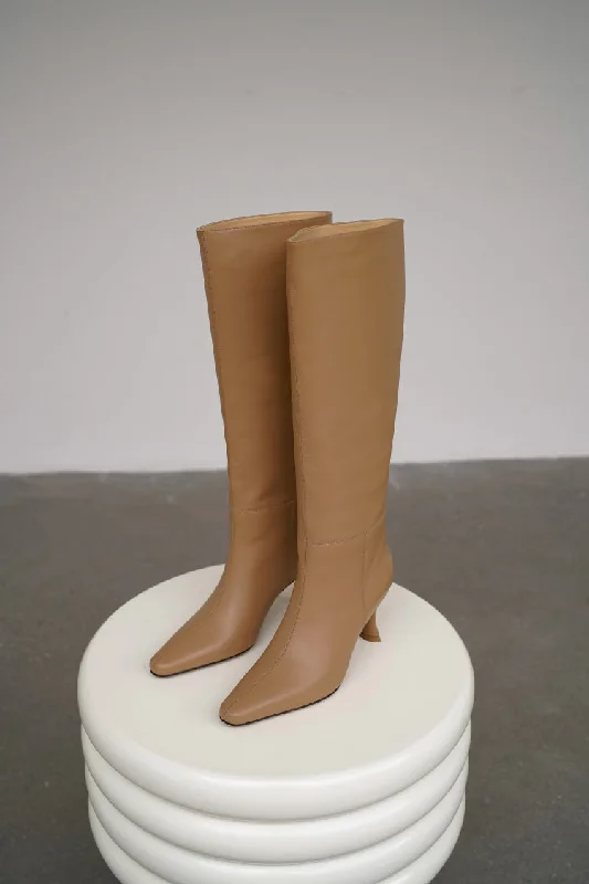 Alais Beige Knee High Boots