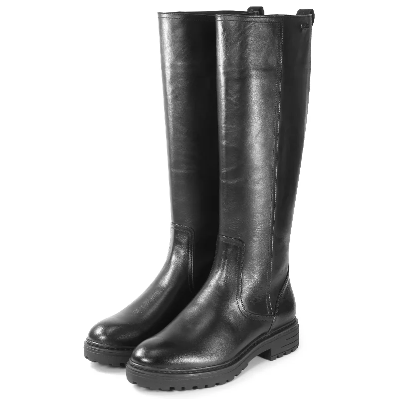 Pre-Order: Arezzo Leather Knee-High Boots (Nero)