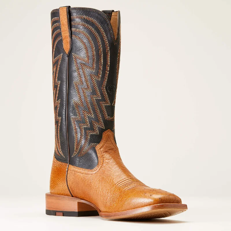 ARIAT MEN'S 10046954 Haywire Cowboy Boot ANTIQUE TAN SMOOTH QUILL OSTRICH