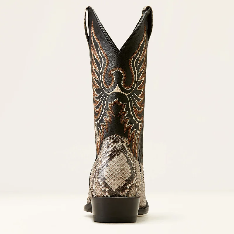 ARIAT MEN'S 10047082 Slick Cowboy Boots NATURAL PYTHON|LUXE BLACK