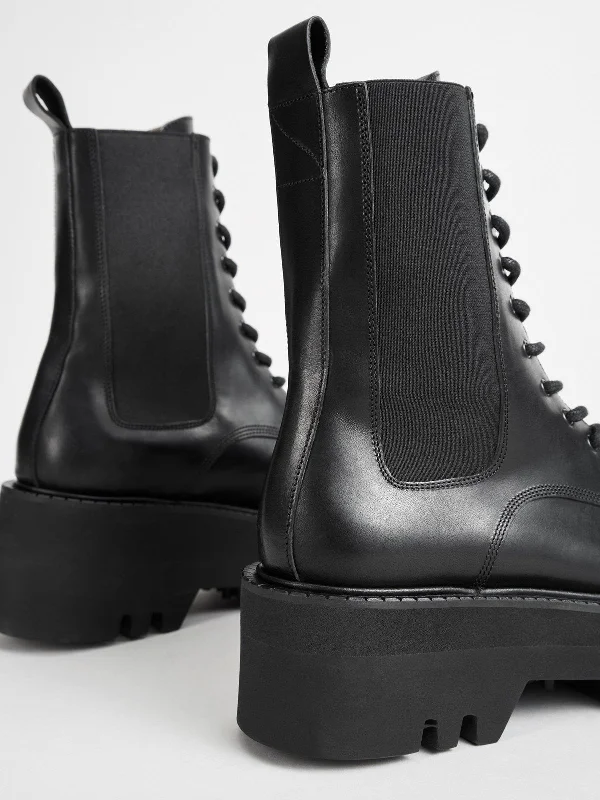 Pesaro Black Combat Boots