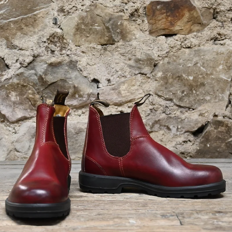 Blundstone Slip On In Premium Red Rubbed Leather