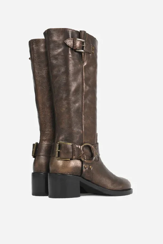 New Camperos Bronze Biker Boots