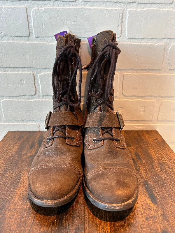 Brown Boots Mid-calf Flats Ugg, Size 7.5