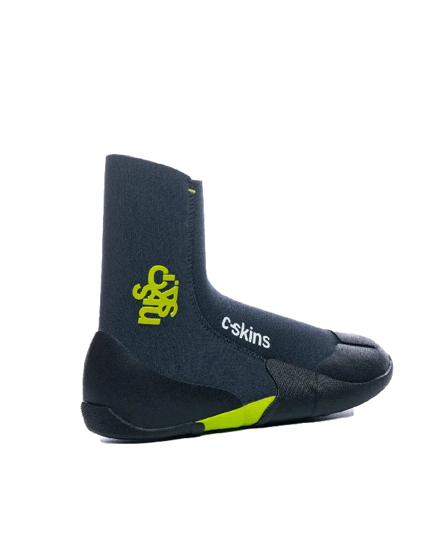 Legend 3.5mm Round Toe Wetsuit Boots in Graphite, Flash Green & Black