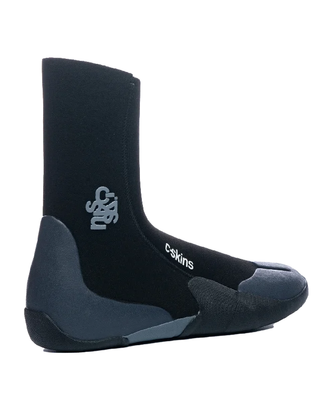 Legend 5mm Round Toe Wetsuit Boots in Black & Charcoal