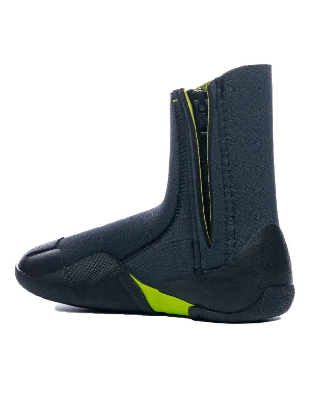 Legend Junior 3.5mm Zipped Round Toe Wetsuit Boots in Graphite, Flash Green & Black