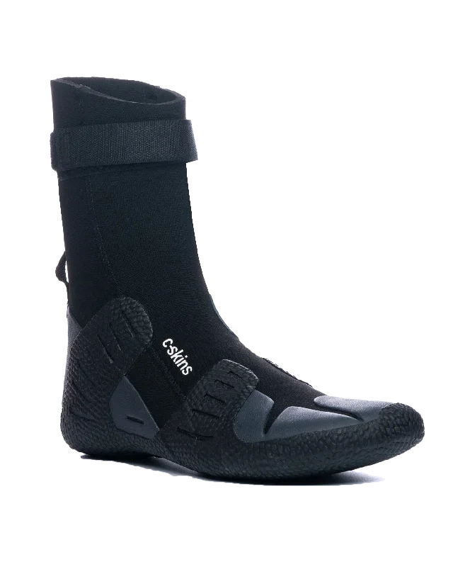 Session 5mm Round Toe Wetsuit Boots in Black & Charcoal