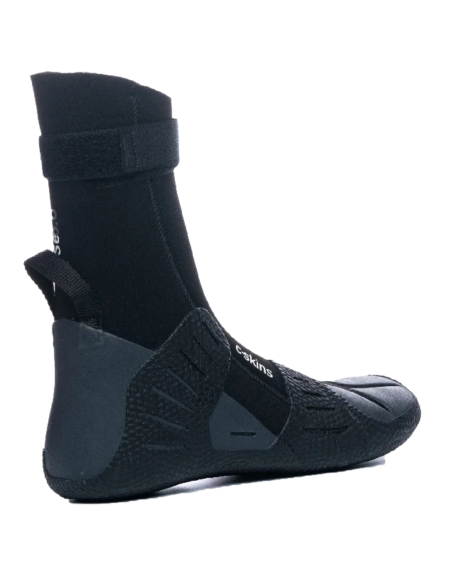 Session 5mm Round Toe Wetsuit Boots in Black & Charcoal