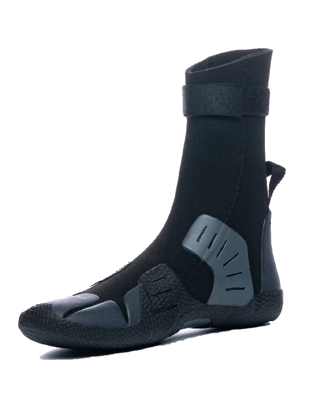 Session 5mm Round Toe Wetsuit Boots in Black & Charcoal