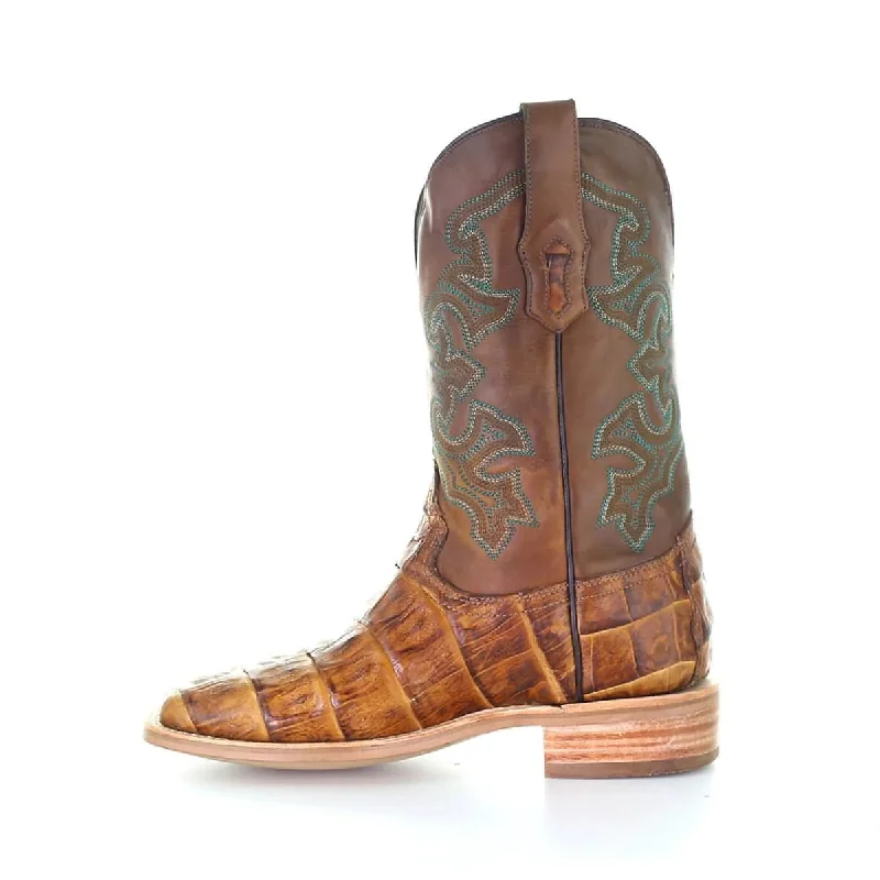 Corral Men's Antique Saddle Caiman Leather Boots A4055