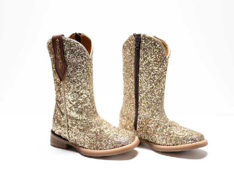 Princess Gold Square Toe Boots - This item will start shipping mid September